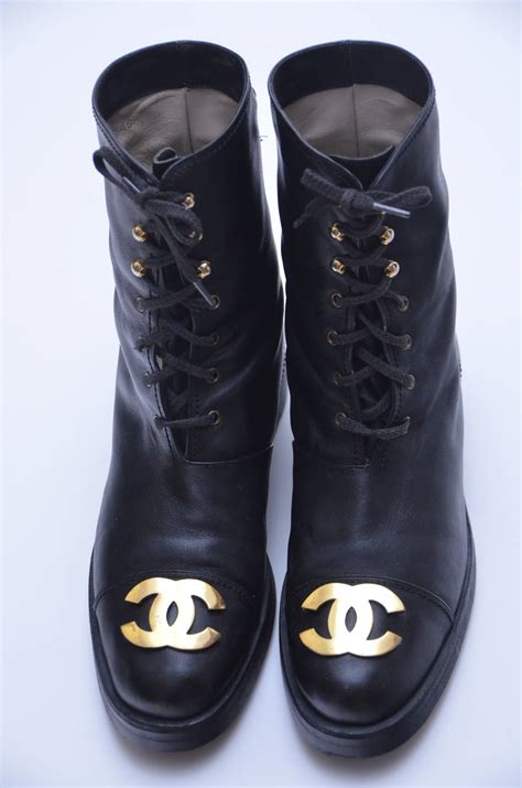 chanel combat boots gold|vintage Chanel combat boots.